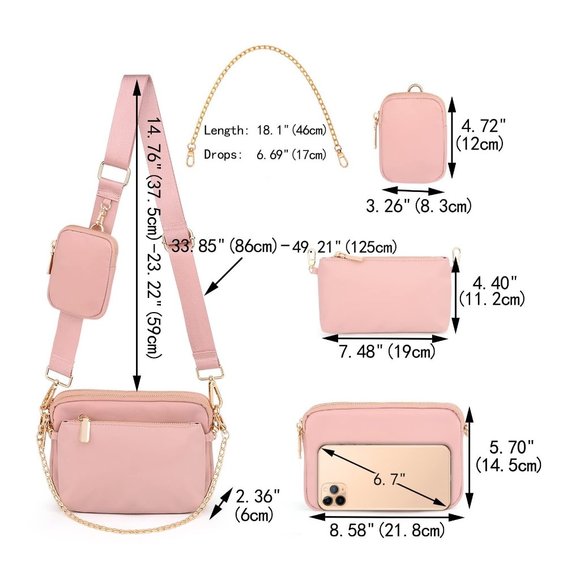 Small-Crossbody-Bags-for-Women 3 in 1 Multipurpose Shoulder Purse - Picture 6 of 9